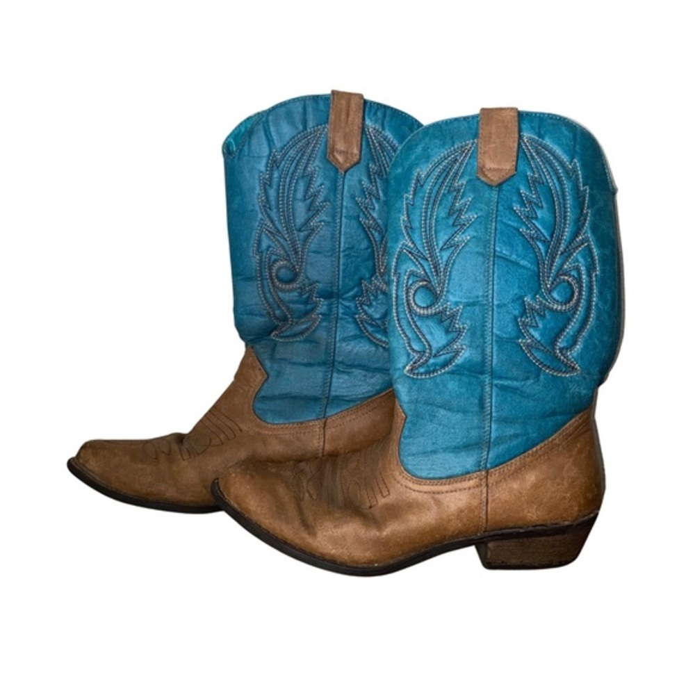 Coconuts‎ by Matisse Western Cowboy Boots Blue Brown 7.5 M 11” Sole